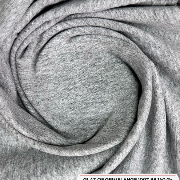 Material tricot glat OE, culoarea gri melanj