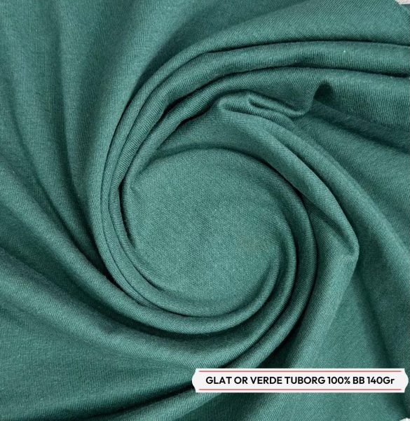 Material tricot glat din bumbac, rola verde, in depozitul Suntex