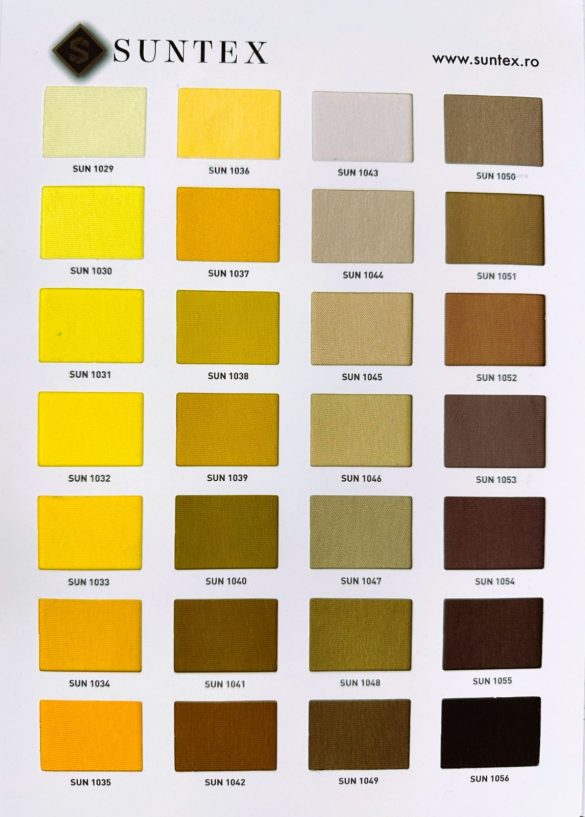 Catalog de culori Suntex, nuante de galben, mustar, bej si maro