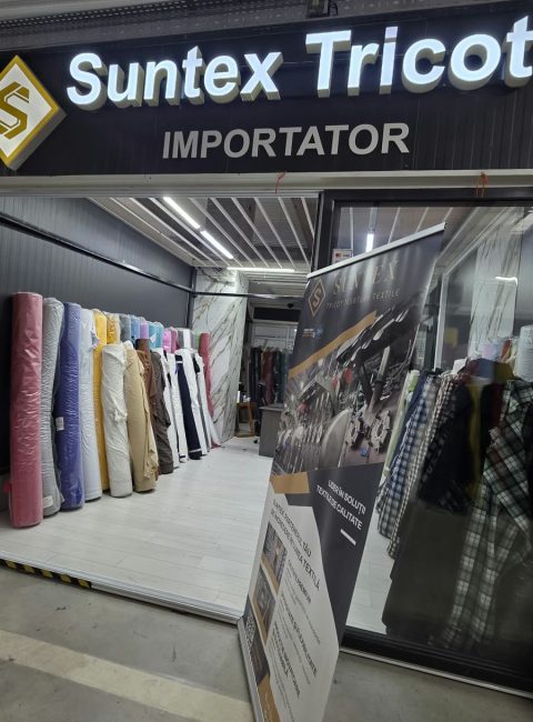 Intrarea in standul Suntex Tricot din Smart Textil Center Voluntari